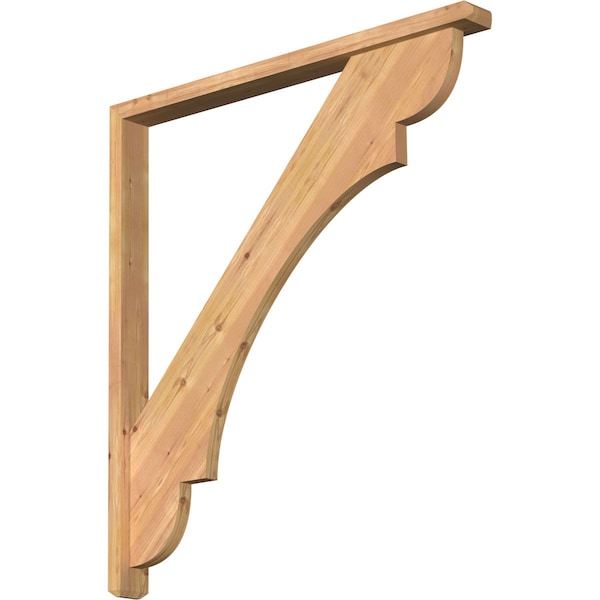 Ekena Millwork Olympic Craftsman Smooth Bracket w/ Offset Brace, Western Red Cedar, 3 1/2"W x 40"D x 44"H BKT0402X40X44OLY04SWR - main